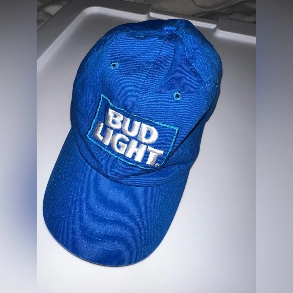 Budlight logo blue baseball hat OS college beer casual adjustable hat